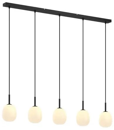 Etiena 5 Lampada a Sospensione Opal/Black - Lindby