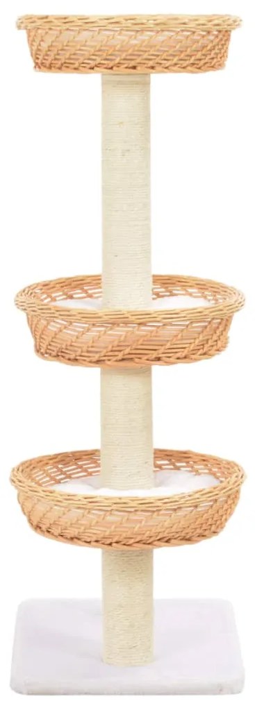 Albero per gatti con tiragraffi in legno di salice naturale