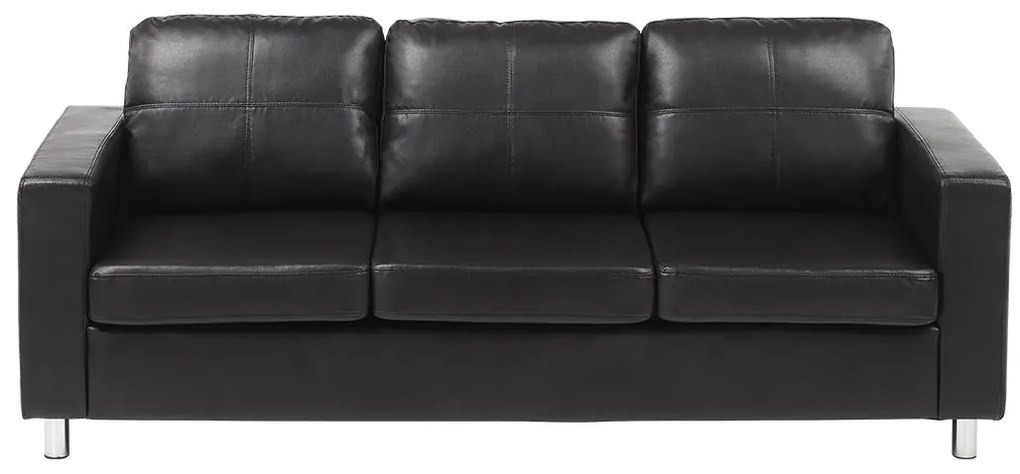 Divano 3 posti in similpelle Nero - ACKLEY