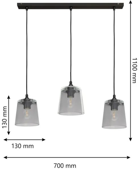 Lampadario a sospensione con filo LUCEA 3xE27/15W/230V