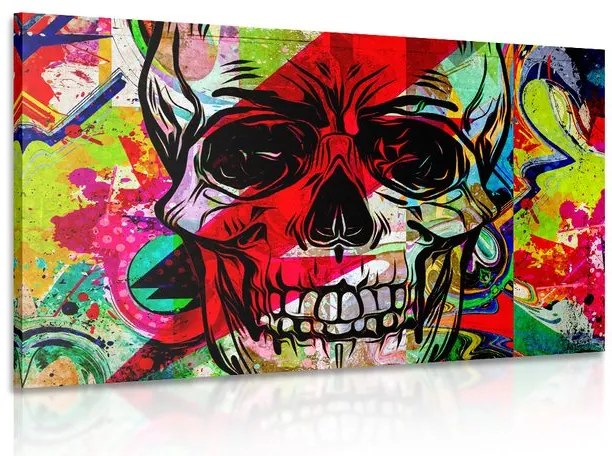 Quadro su tela – Teschio in versione graffiti