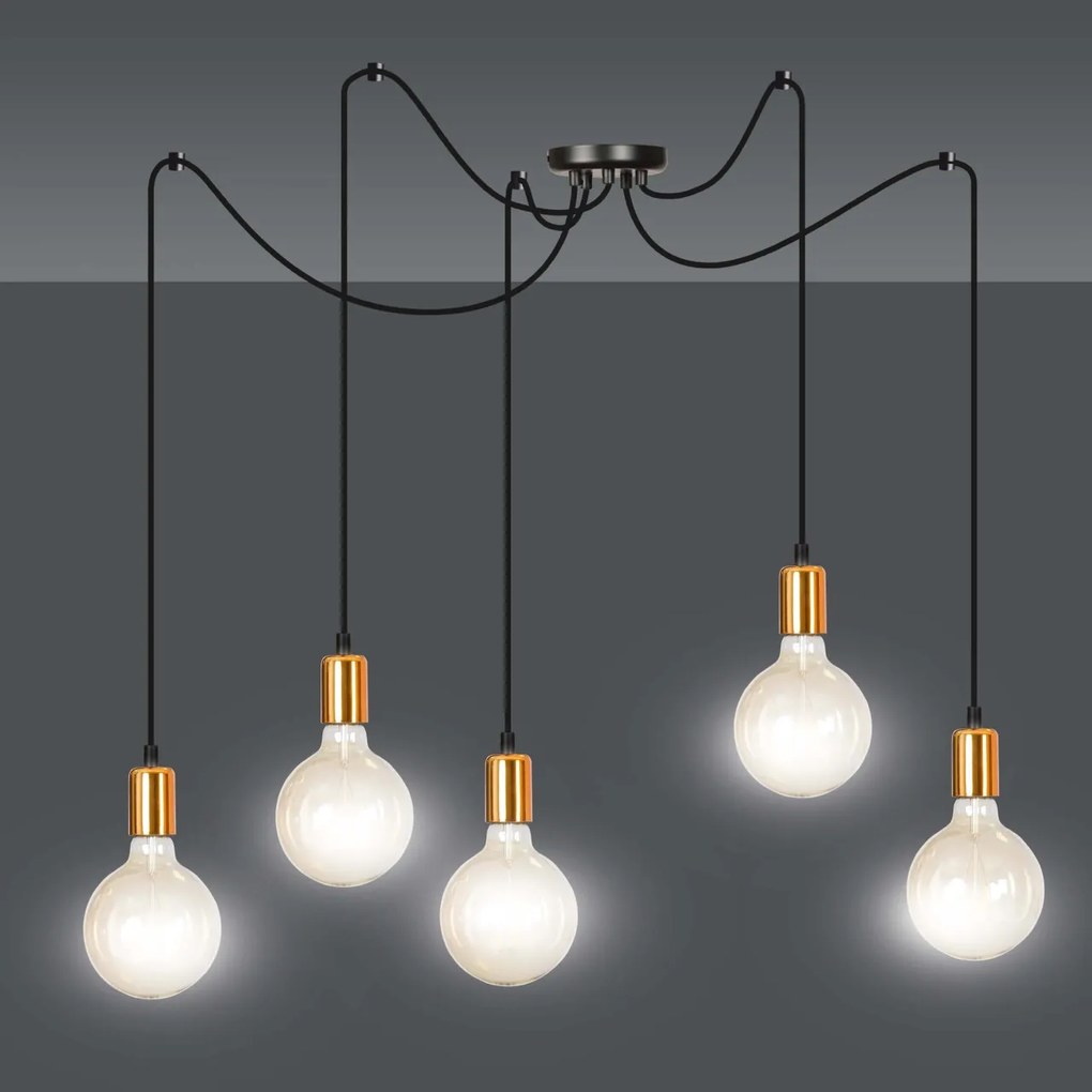 Lampadario a Sospensione SPARK 5 BLACK