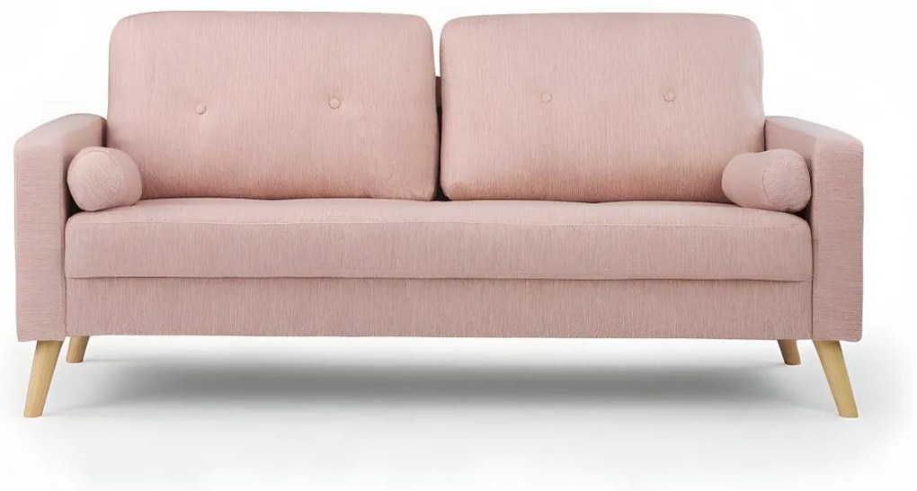 Divano 3 posti in Tessuto effetto lana bouclette Rosa - TATUM