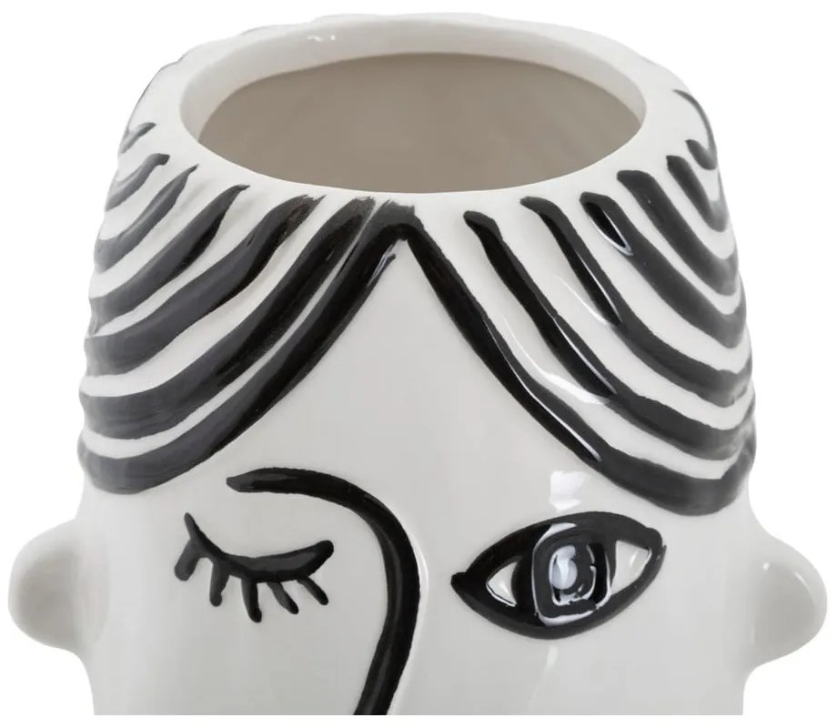 Vaso in porcellana bianco/nero Face - Mauro Ferretti