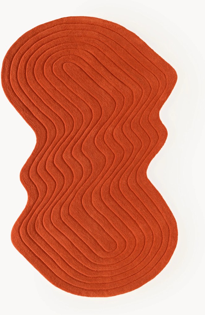 Tappeto in lana fatto a mano in forma organica Aliza