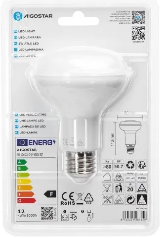 Lampadina LED R80 E27/12W/230V 6500K - Aigostar