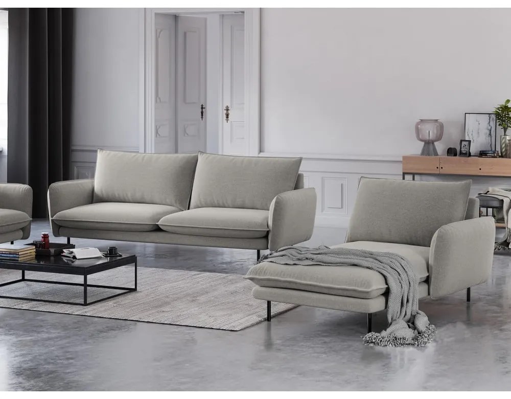 Poltrona lounge grigio chiaro, angolo destro Vienna - Cosmopolitan Design