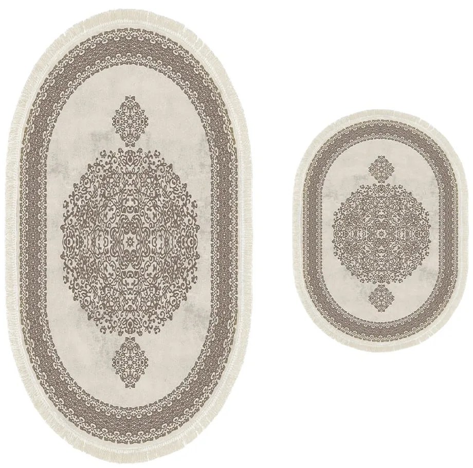 Tappetini da bagno beige in set da 2 pezzi - Foutastic