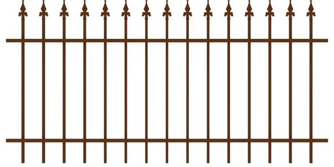 Recinzione palizzata Emilius dritta in ferro verniciato marrone L 196 x H 100 cm
