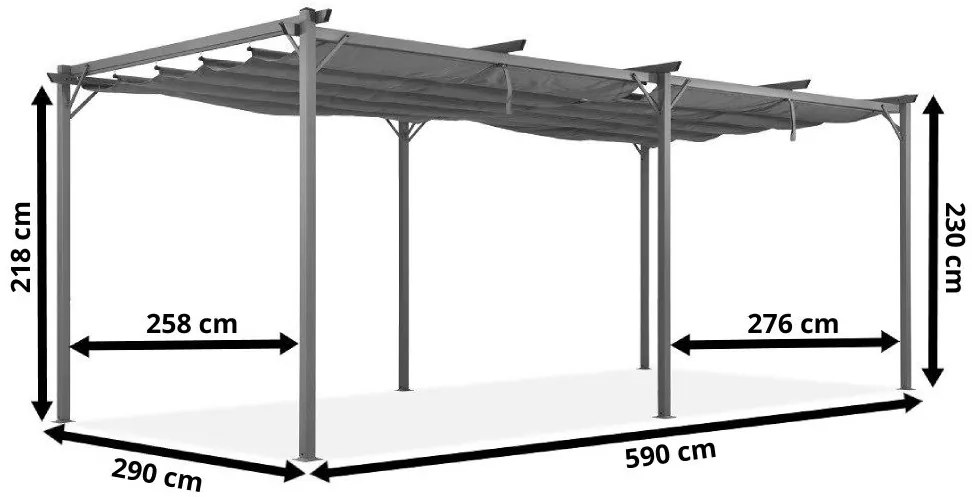 Pergola bianca da terrazzo La Palma 3x6m Garden Point