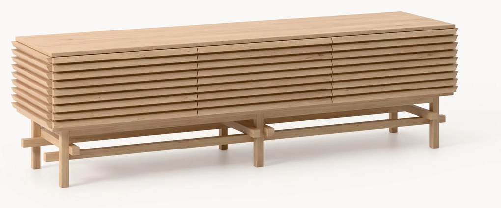 Credenza bassa piccola in legno di quercia Pierce