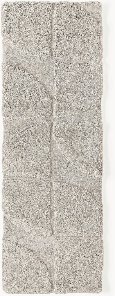 Passatoia soffice a pelo lungo con motivo in rilievo Jade