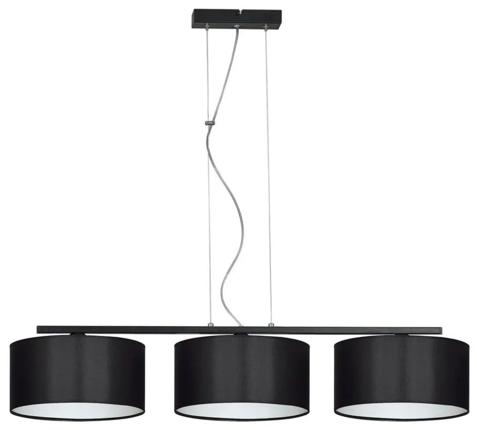 Lampadario a sospensione con filo ASTRA 3xE27/60W/230V nero