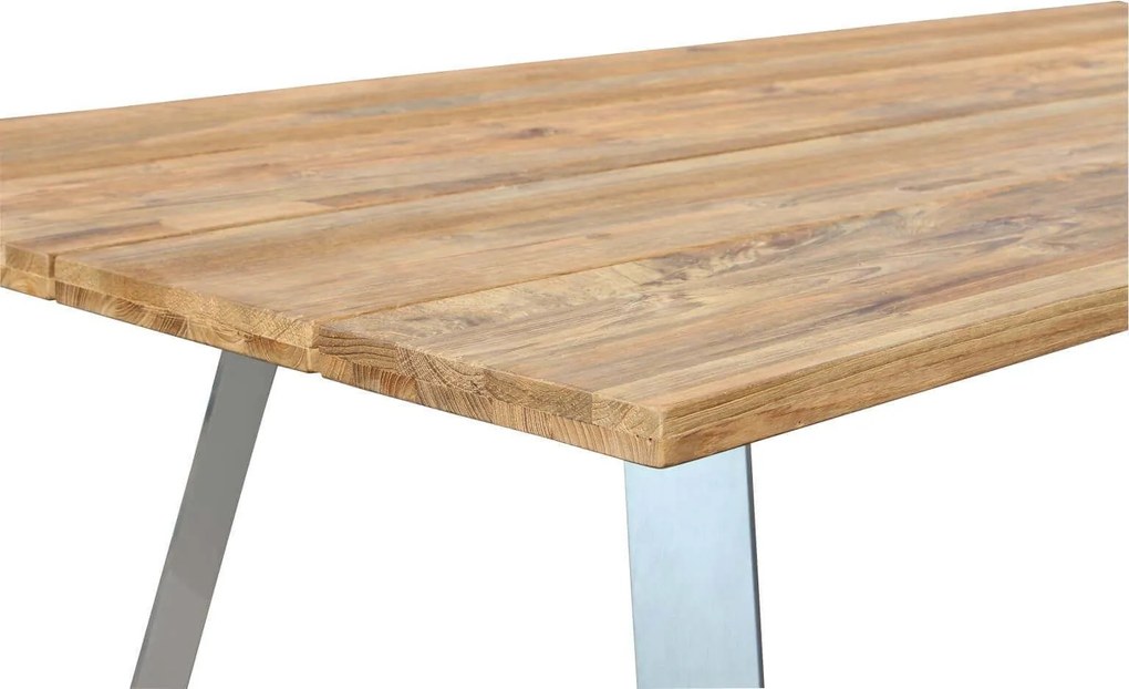 SALTUS - tavolo da giardino in alluminio e teak riciclato