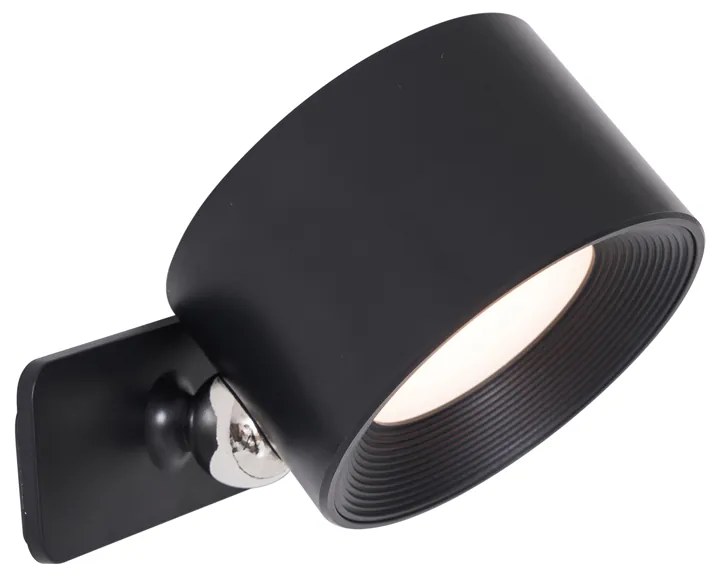 Set di 4 plafoniere e applique moderne nere con LED ricaricabile - Bright