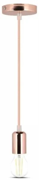 Lampadario su filo 1xE27/60W/230V oro rosato