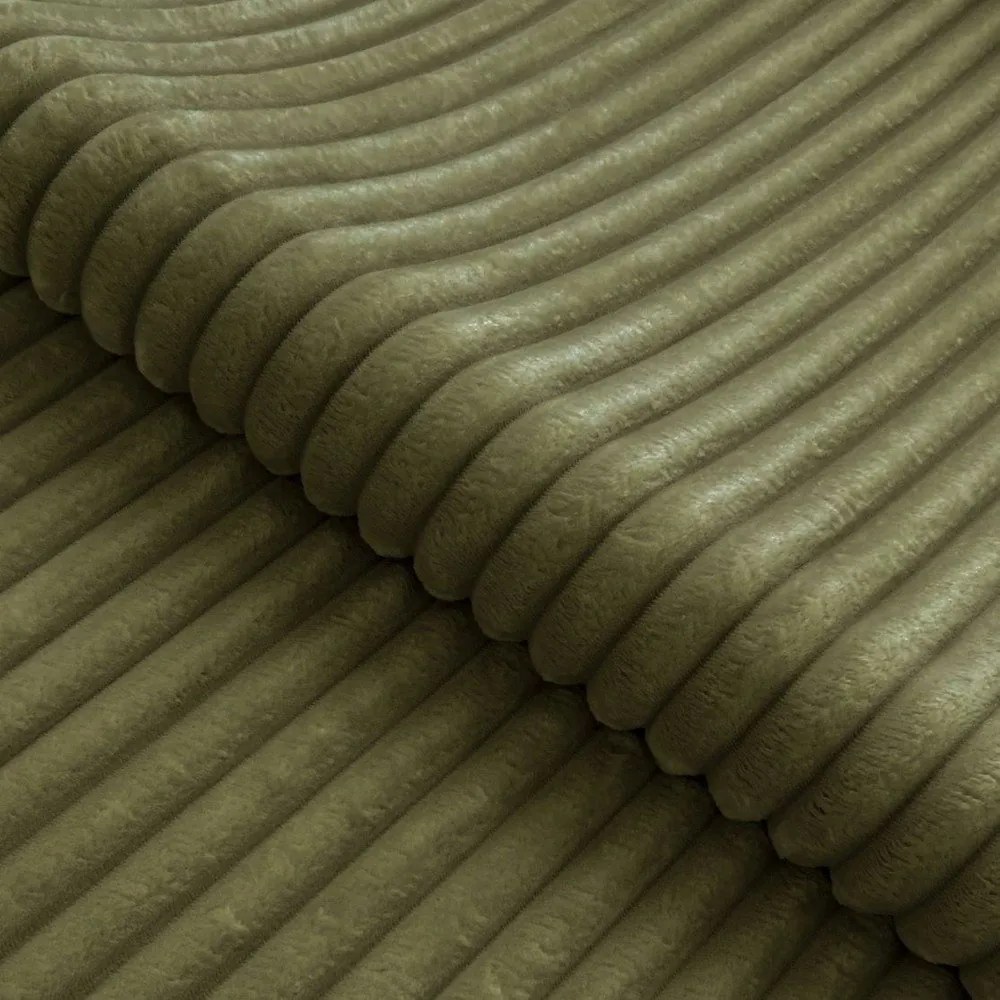 Divano angolare verde (con penisola a destra/a L) con rivestimento in velluto a coste Marbeya – Ropez