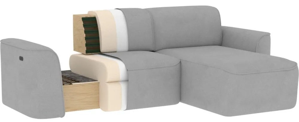 Divano angolare grigio scuro (con penisola a destra/con chaise lounge) e rivestimento in bouclé Ume – ELTAP