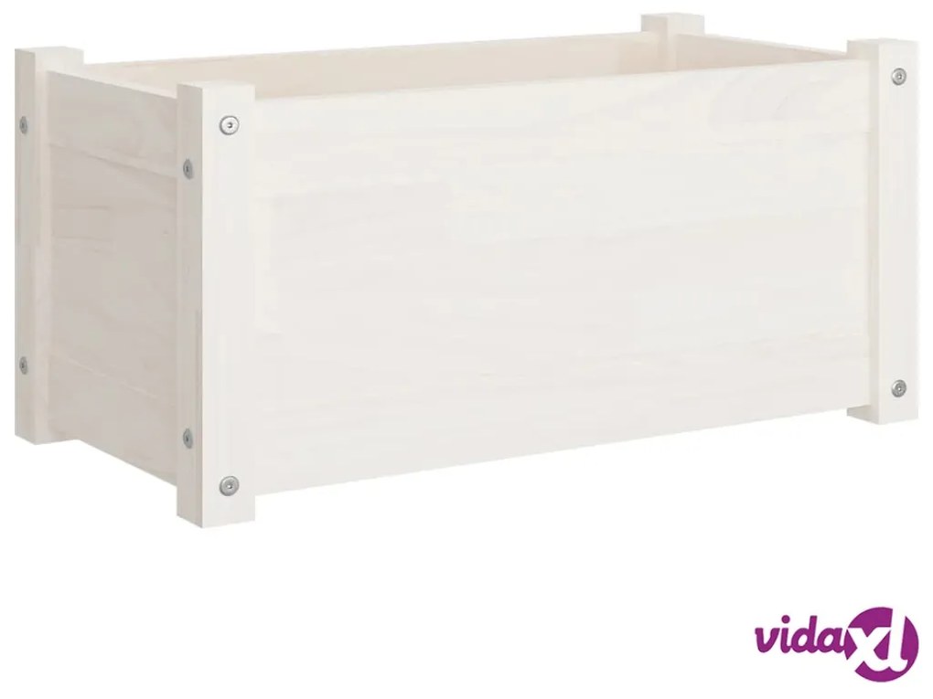 vidaXL Fioriere da Giardino 2 pz Bianche 60x31x31 cm Massello di Pino