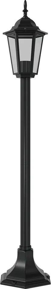Paletto Lanterna Vintage 100cm E27 IP54 Nero - Serie Tosca