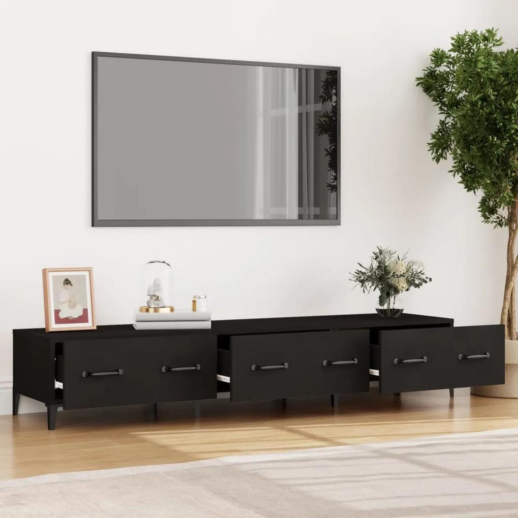 Mobile porta tv nero 150x34,5x30 cm in legno multistrato