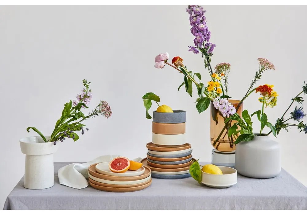 Set di piatti color crema in gres 12 pz Malia - Bonami Selection