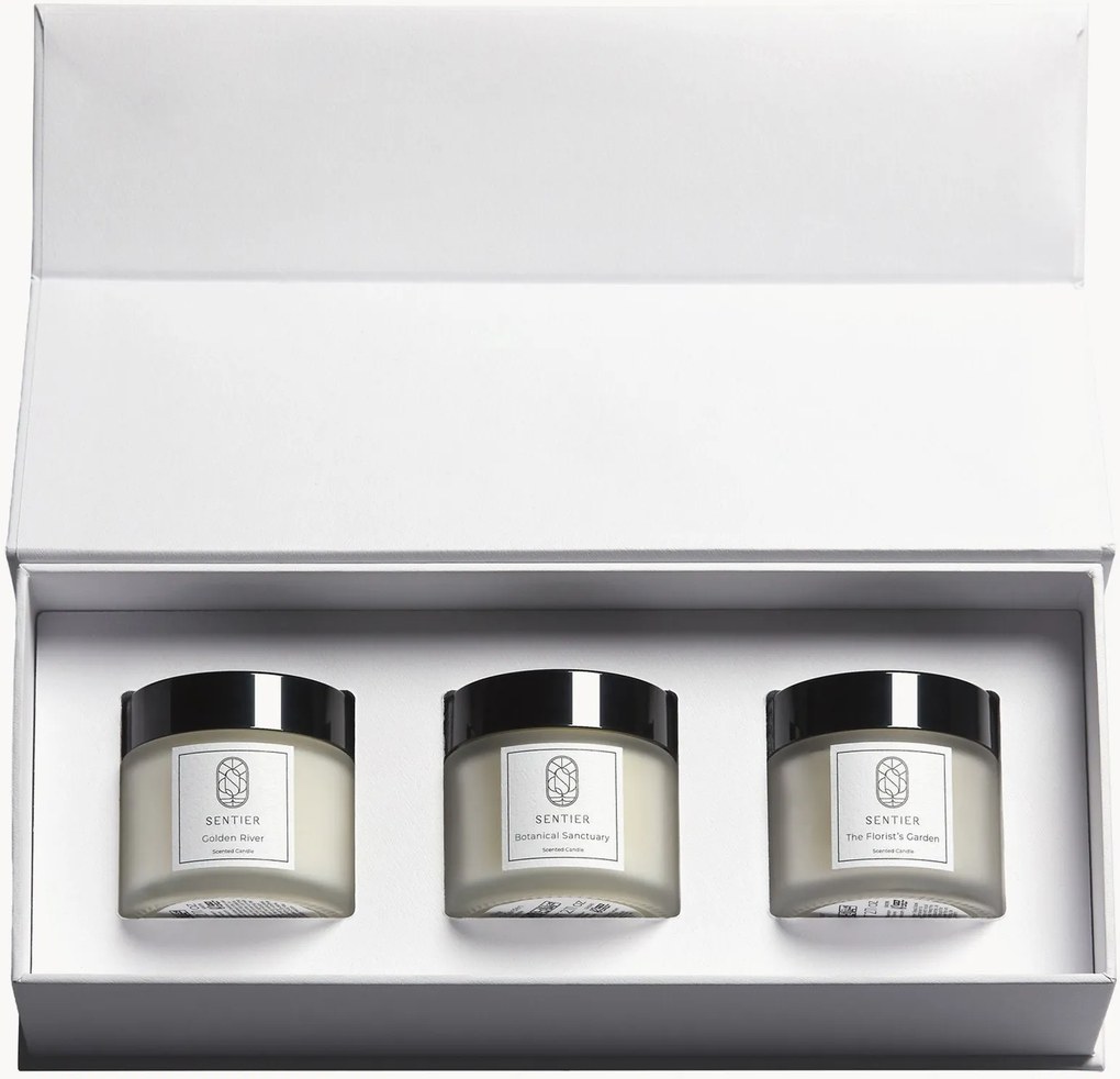 Set di 3 candele profumate Inspired (Golden River & Botanical Sanctuary & The Florist's Garden)