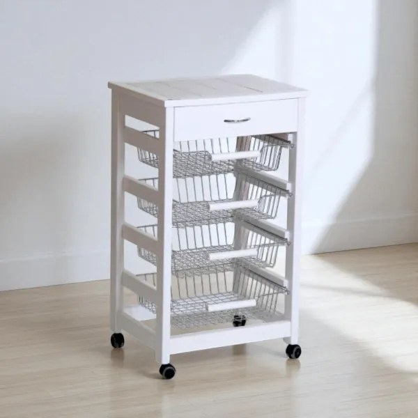 Carrello VESUVIO portafrutta senza base LACCATO BIANCO