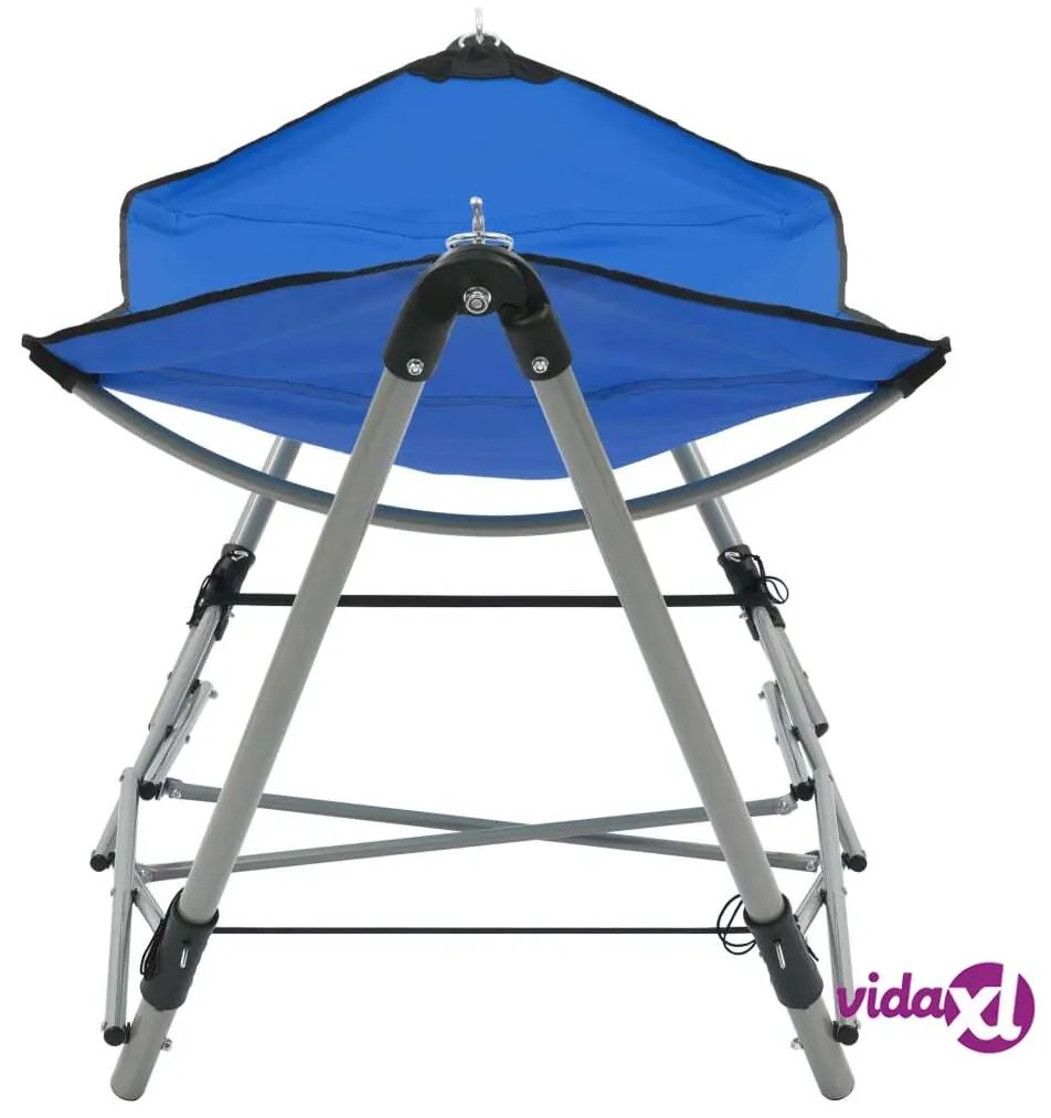 vidaXL Amaca con Supporto Pieghevole Blu