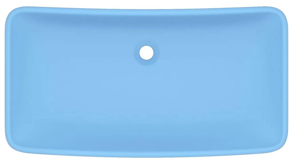 Lavabo Lusso Rettangolare Azzurro Opaco 71x38 cm in Ceramica