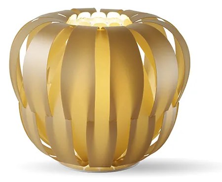 Lampada Da Tavolo Moderna 1 Luce Queen In Polilux Oro D19 Made In Italy