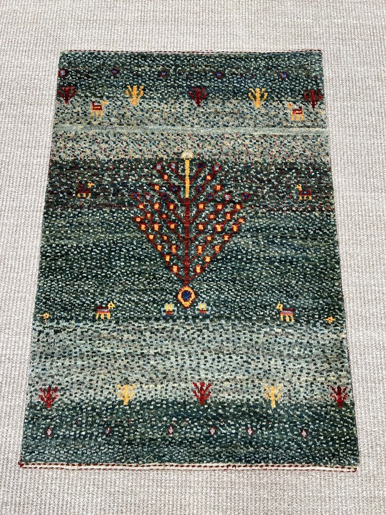 Loribaft Tappeto persiano 60x90 Verde (Iran) Annodato A Mano