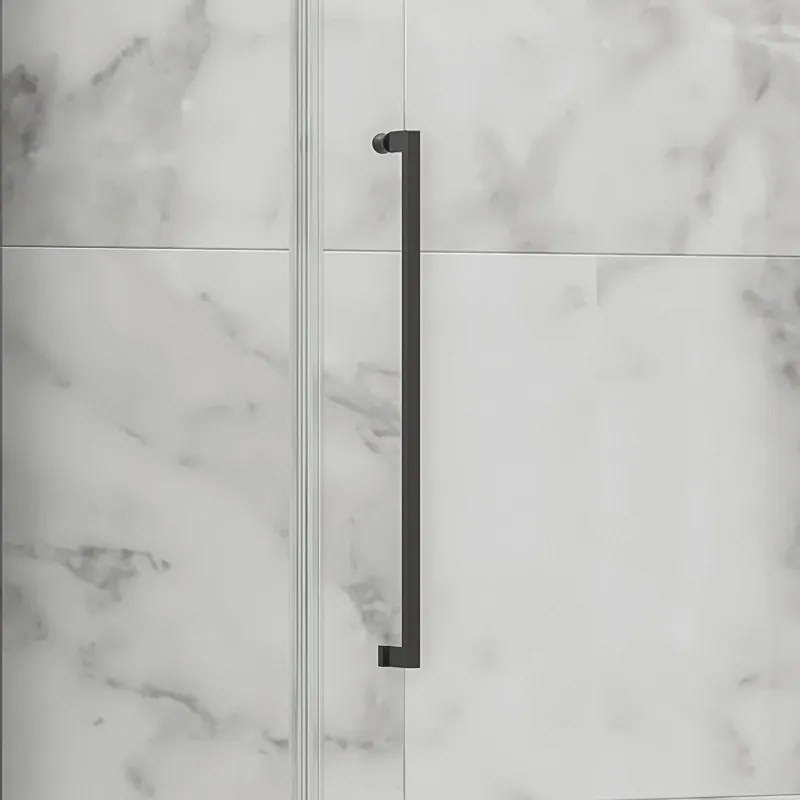 Kamalu - Box doccia 90x90 telaio gun metal porta battente laterale fisso 90cm | KT5000GM