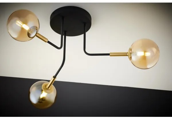 Jupiter 2037 - Lampadario a sospensione con supporto rigido BURANO 3xG9/10W/230V nero/oro/beige