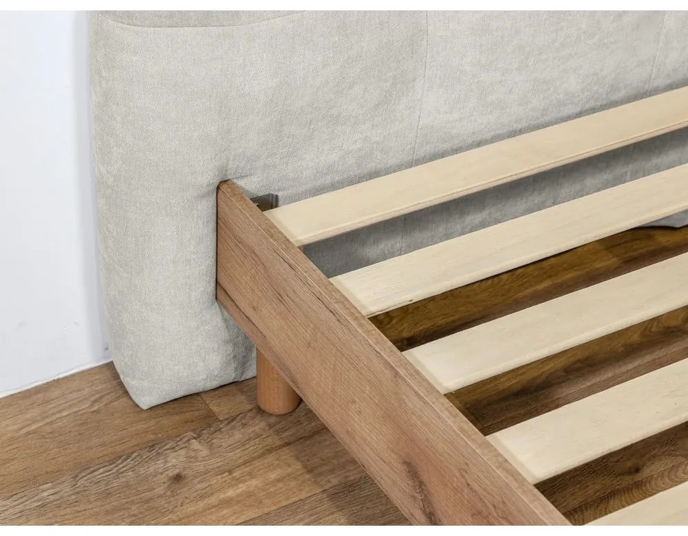 Letto matrimoniale imbottito grigio chiaro rete inclusa 180x200 cm Kumo - Bobochic Paris