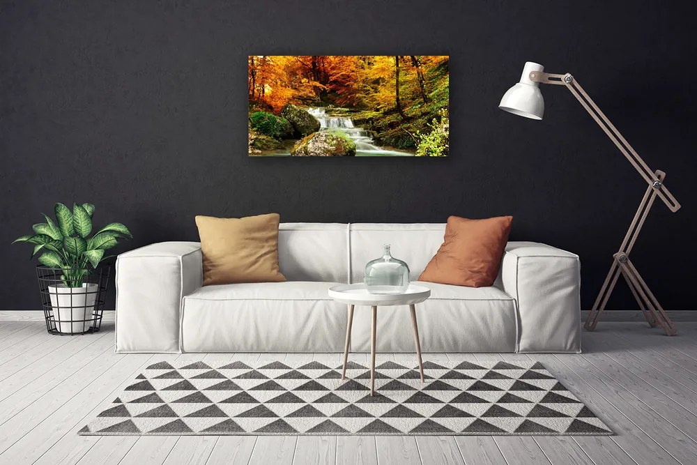 Quadro su tela Cascata della foresta naturale 100x50 cm