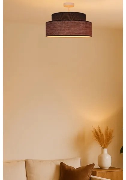 Lampadario a plafone GRACE 1xE27/60W/230V diametro 40 cm marrone/beige