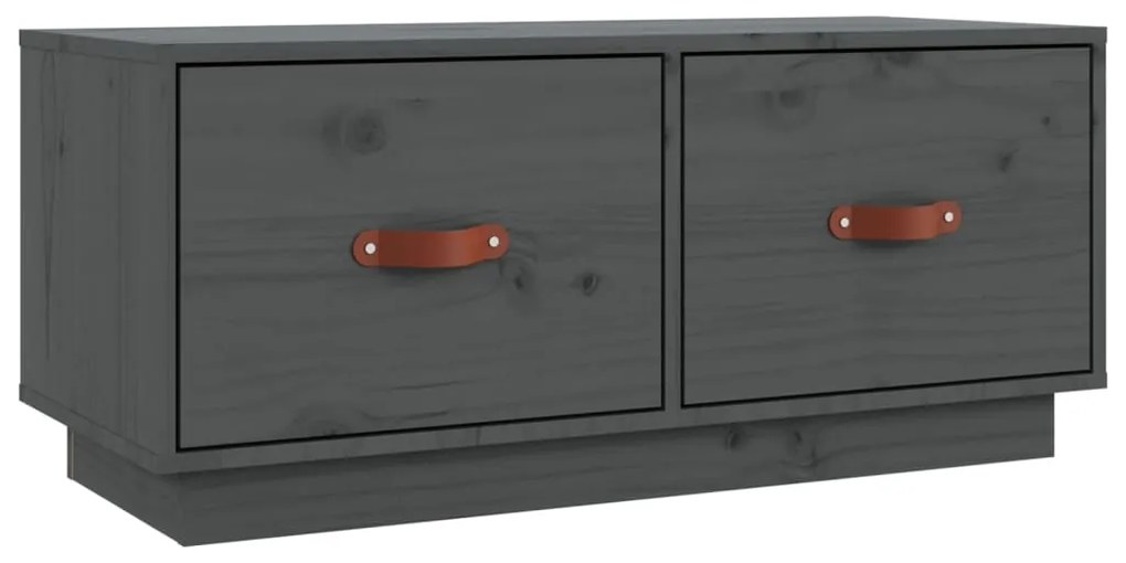 Mobile porta tv grigio 80x34x35 cm in legno massello di pino