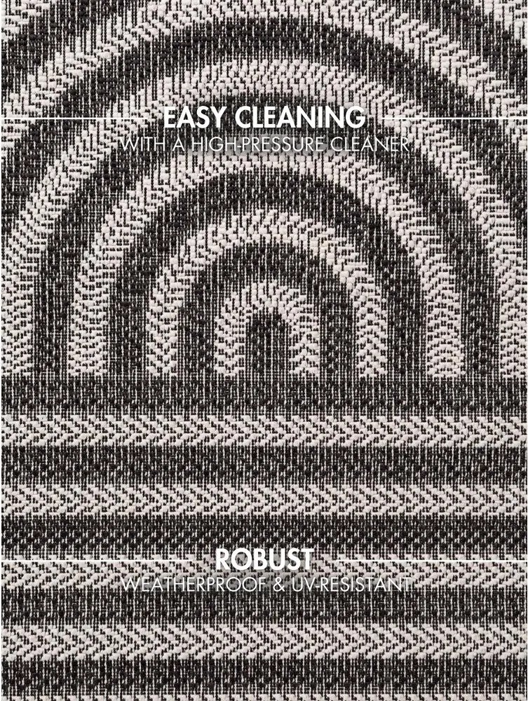 Tappeto da interno/esterno nero/color crema 160x230 cm Haringey Woodfield – Ted Baker