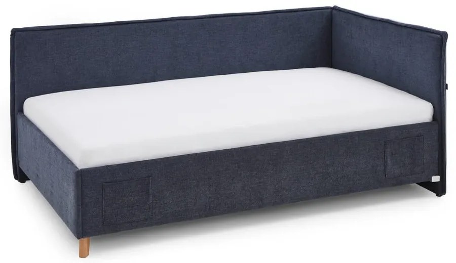 Letto da bambini con sponde blu scuro imbottito con contenitore con rete inclusa 140x200 cm Fun – Meise Möbel