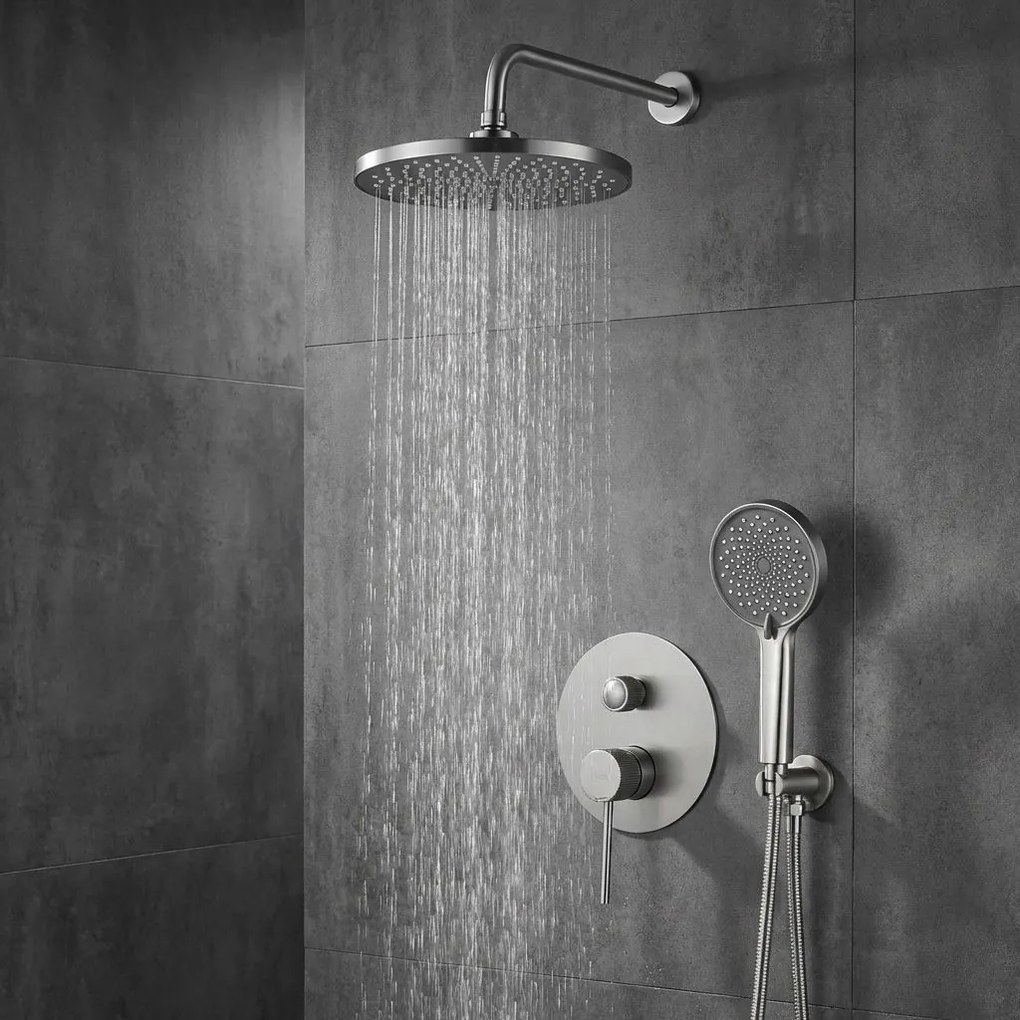 Set doccia da incasso Rea Lungo Stripe Nickel Brush + BOX