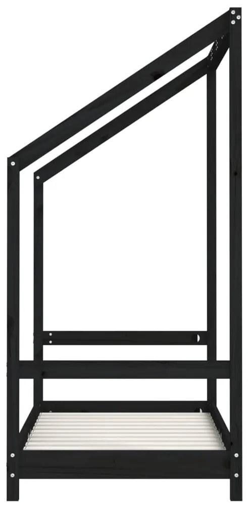 Giroletto per bambini nero 70x140 cm in legno massello di pino