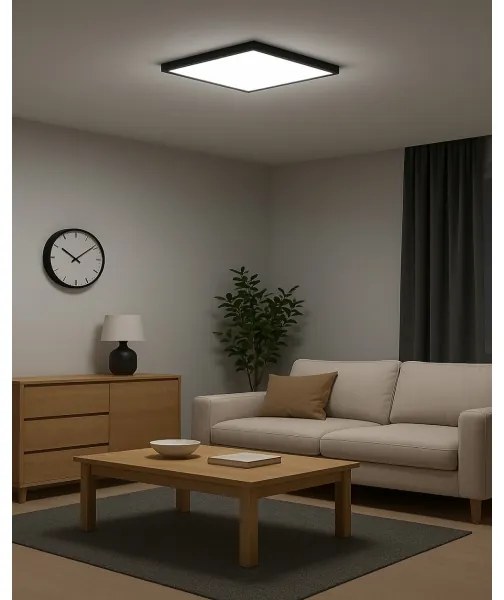 Plafoniera LED/32W/230V 3000/4000/6500K 40x40 cm nero
