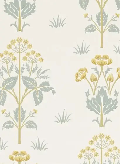 Morris & Co Carta da parati Meadow Sweet - Gold/ Slate