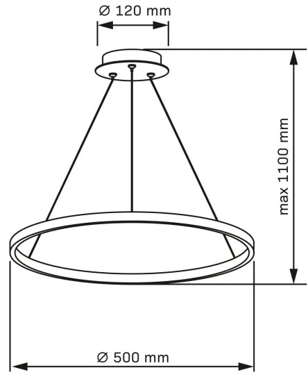 Lampadario LED a sospensione con filo LEA LED/20W/230V 4000K diametro 50 cm nero