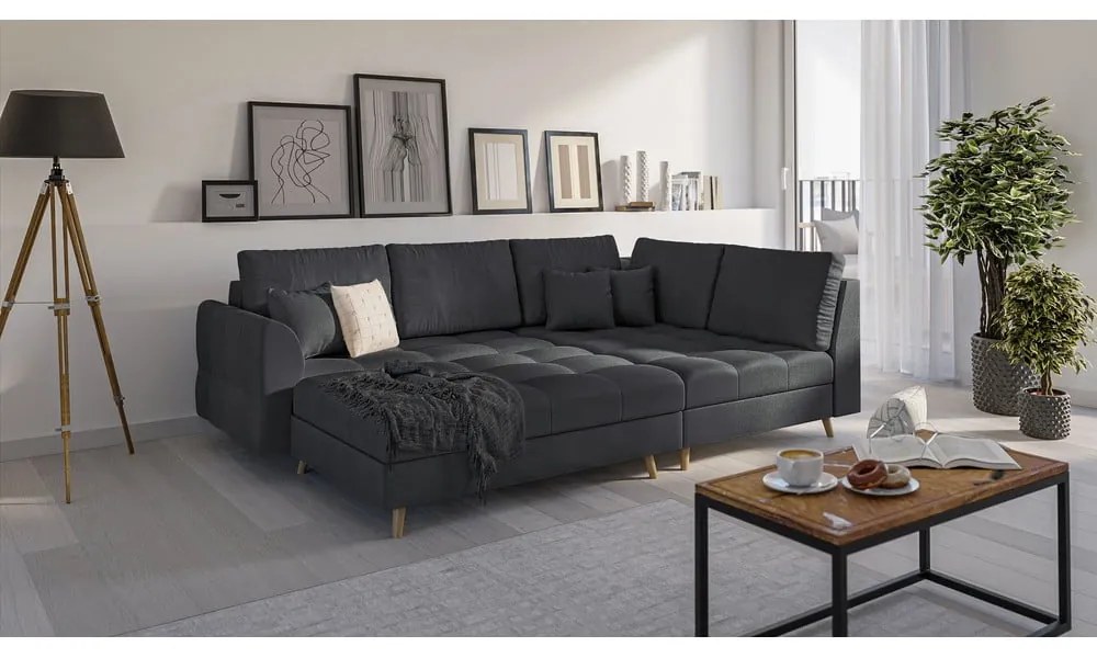 Pouf grigio scuro Ariella - Ropez