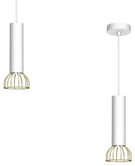 Lampadario su corda DANTE 1xGU10/25W/230V bianco/oro