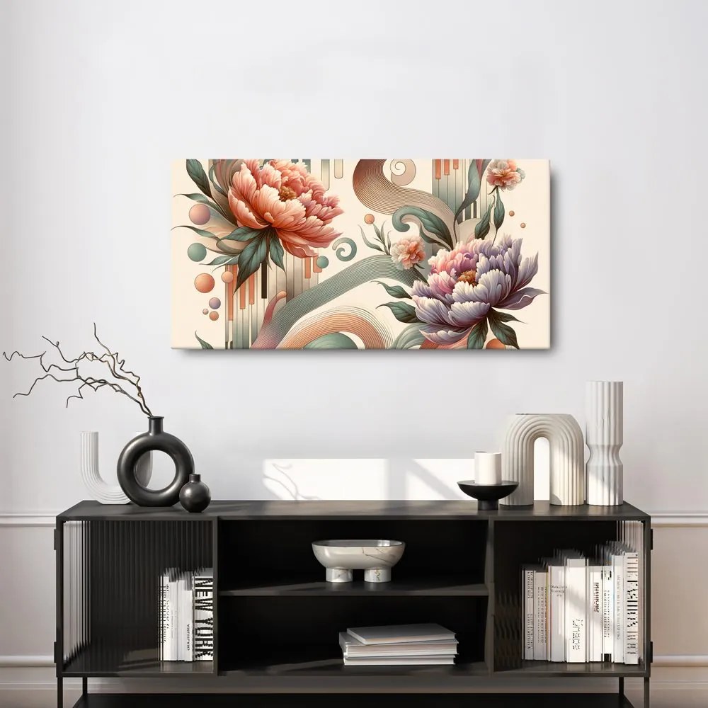 Quadro su tela – Fiori rosa e viola