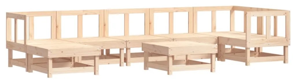 Set Divani da Giardino 8 pz con Cuscini in Legno Massello