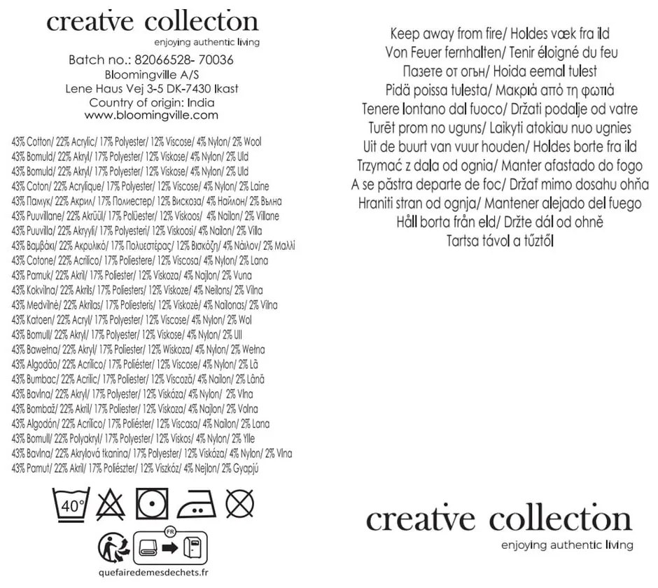 Coperta gialla e rosa in cotone riciclato 130x160 cm Isnel – Bloomingville